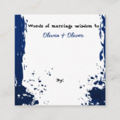 Blue Paint Splatter - Words of Marriage Wisdom - Informatiekaartje (Voorkant)