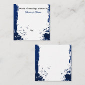 Blue Paint Splatter - Words of Marriage Wisdom - Informatiekaartje (Voorkant / Achterkant)