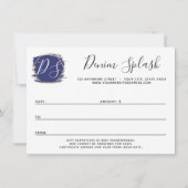 Blue Paint Stroke & Modern Gold Certificate Kaart (Achterkant)