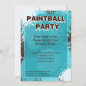Blue Paintball Party nodigt uit Kaart (Voorkant)
