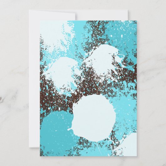 Blue Paintball Party nodigt uit Kaart (Achterkant)