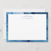 Blue Painted Abstract Art Stationery Note card Notitiekaartje (Voorkant)