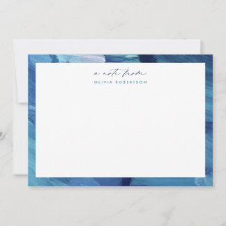 Blue Painted Abstract Art Stationery Note card Notitiekaartje