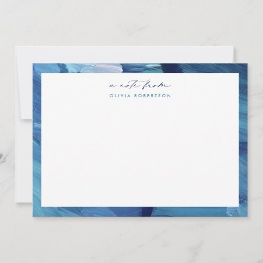 Blue Painted Abstract Art Stationery Note card Notitiekaartje (Voorkant)