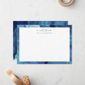 Blue Painted Abstract Art Stationery Note card Notitiekaartje (Voorkant / Achterkant in situ)