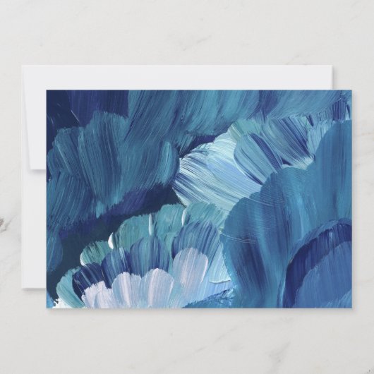 Blue Painted Abstract Art Stationery Note card Notitiekaartje (Achterkant)