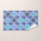 Blue Painted Moroccan Tegel Pattern Bad Handdoek (Handdoek)