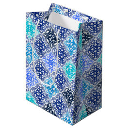 Blue Painted Moroccan Tegel Pattern Medium Cadeauzakje