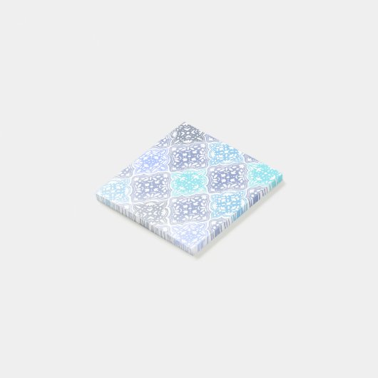 Blue Painted Moroccan Tegel Pattern Post-it® Notes (Schuin)