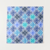 Blue Painted Moroccan Tegel Pattern Wandkleed (Voorkant)