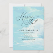 Blue Painted Sky Cloud Baby Shower Invitation Kaart (Voorkant)
