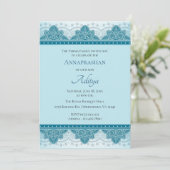 Blue Paisley Annaprashan | Eerste rijst Kaart (Staand voorkant)