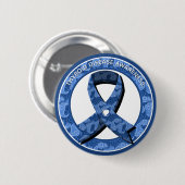 Blue Paisley Awareness Blue Ribbon Ronde Button 5,7 Cm (Voorkant /achterkant)