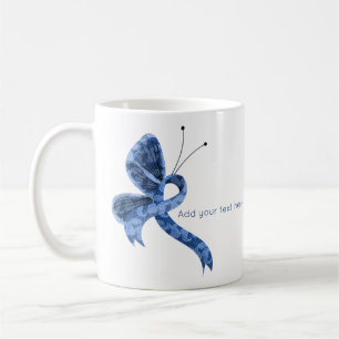 Blue Paisley Awareness Ribbon Butterfly Coffee Mok