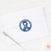 Blue Paisley Awareness Ribbon Ronde Sticker (Envelop)