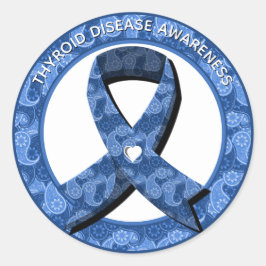 Blue Paisley Awareness Ribbon Ronde Sticker