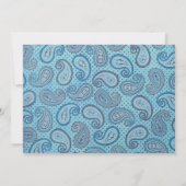 Blue Paisley Baby Boy Shower Uitnodiging (Achterkant)
