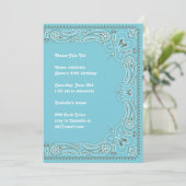 Blue Paisley Bandana Invitation Kaart (Staand voorkant)