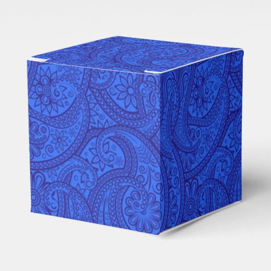 Blue Paisley Bedankdoosjes (Voorkant Zijde)