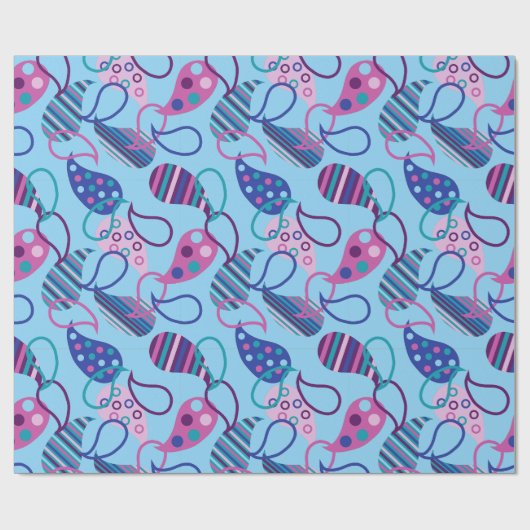 Blue Paisley Cadeaupapier (Vlak)