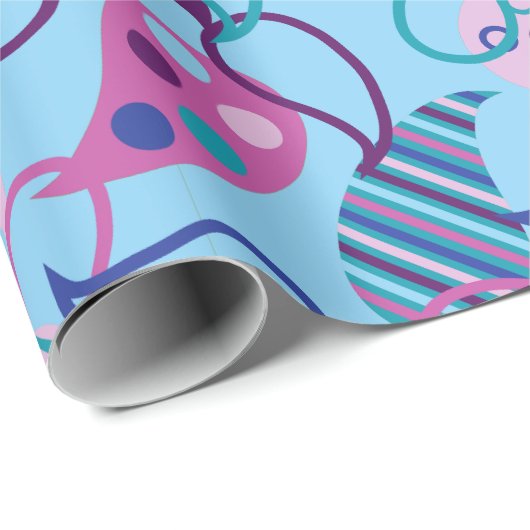 Blue Paisley Cadeaupapier (Rol Hoek)