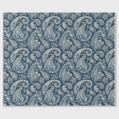 Blue Paisley Cadeaupapier (Vlak)
