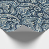 Blue Paisley Cadeaupapier (Hoek)