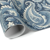 Blue Paisley Cadeaupapier (Rol Hoek)