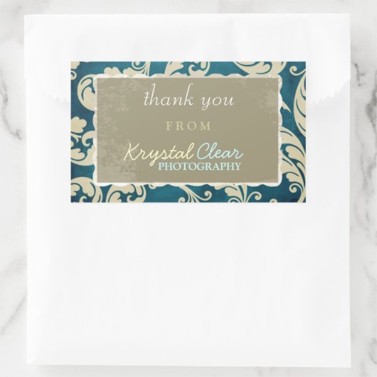 Blue Paisley Client Dank u Stickers (Tas)