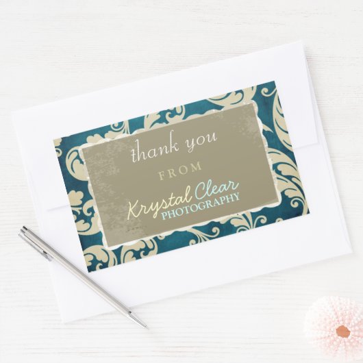 Blue Paisley Client Dank u Stickers (Envelop)