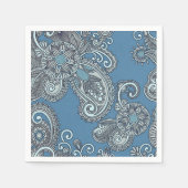 Blue Paisley Cocktail servetten (Voorkant)