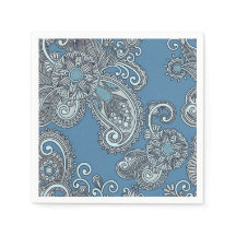 Blue Paisley Cocktail servetten