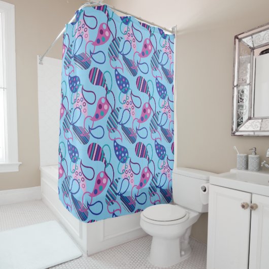 Blue Paisley Douchegordijn (In situ)
