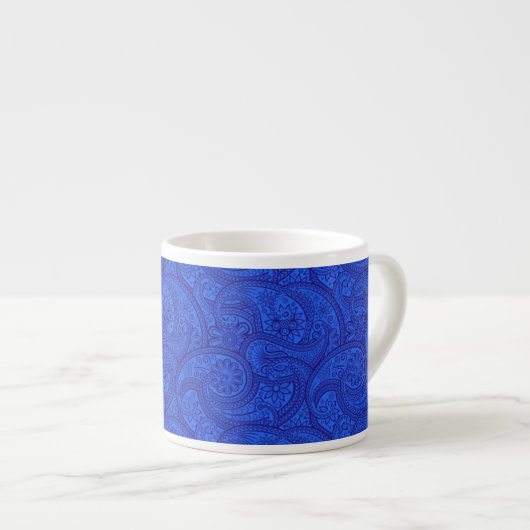 Blue Paisley Espresso Kop (Voorkant rechts)