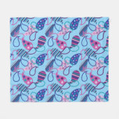 Blue Paisley Fleece Deken (Voorkant (Horizontaal))