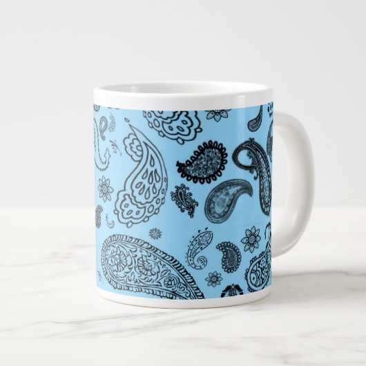 Blue Paisley Grote Koffiekop (Voorkant rechts)