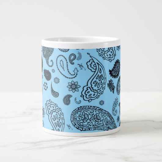Blue Paisley Grote Koffiekop (Voorkant)