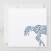 Blue Paisley Horse Baby shower Kaart (Achterkant)