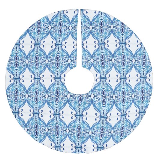 Blue Paisley Kerstboom Rok (Voorkant)