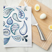 Blue Paisley Kitchen Towel Theedoek (Quarter Fold)