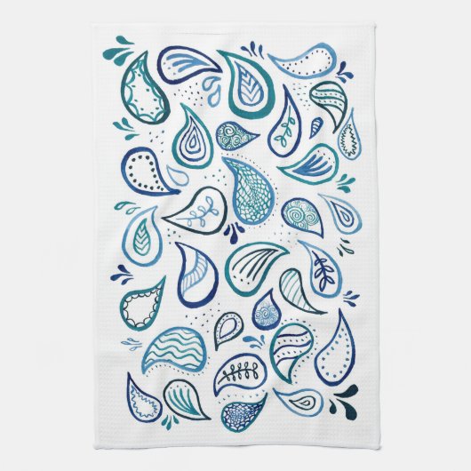 Blue Paisley Kitchen Towel Theedoek (Verticaal)