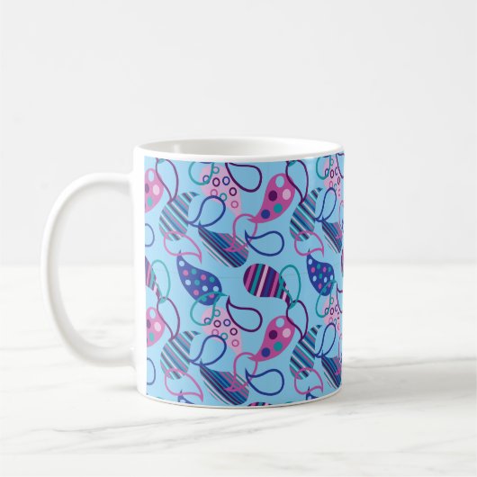 Blue Paisley Koffiemok (Links)