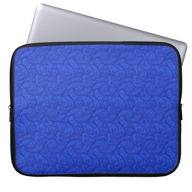 Blue Paisley Laptop Sleeve (Voorkant)
