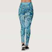 Blue Paisley Leggings (Achterkant)