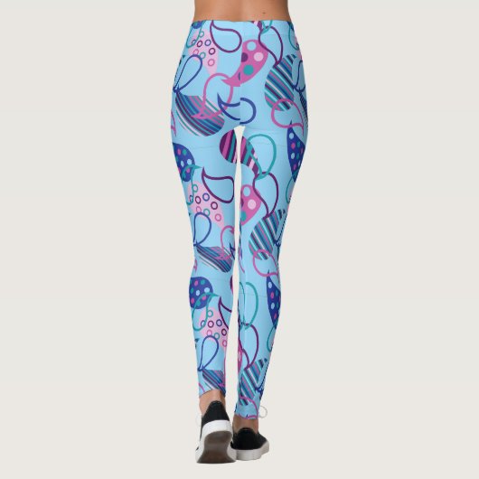 Blue Paisley Leggings (Achterkant)
