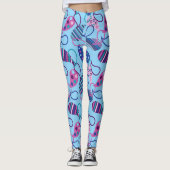 Blue Paisley Leggings (Voorkant)
