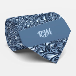 Blue Paisley Monogrammed Custom Stropdas