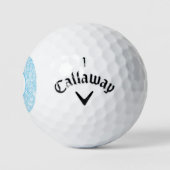 Blue Paisley Pattern and Pink Mongram Golfballen (Logo)
