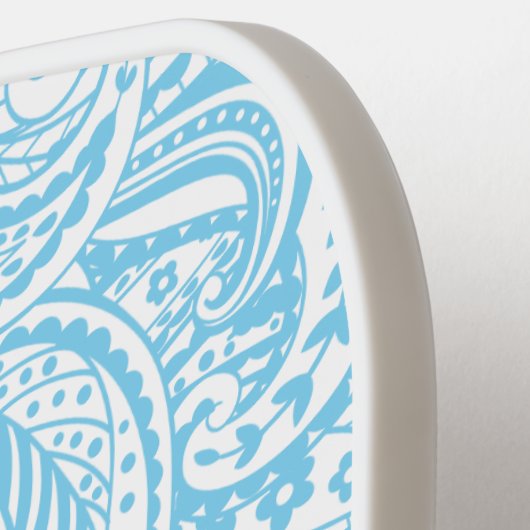 Blue Paisley Pattern and Pink Mongram Pickleball Paddle (Links Detail)