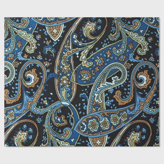 Blue  Paisley Pattern Cadeaupapier (Vlak)